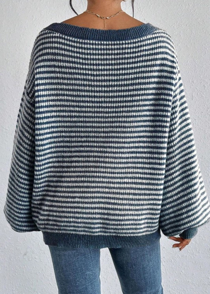 All The Time Sweater ★ Blue and White