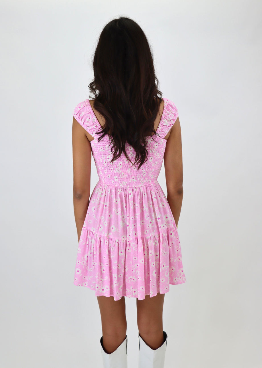 Forget Him Mini Dress ☆ Pink Floral – Rock N Rags