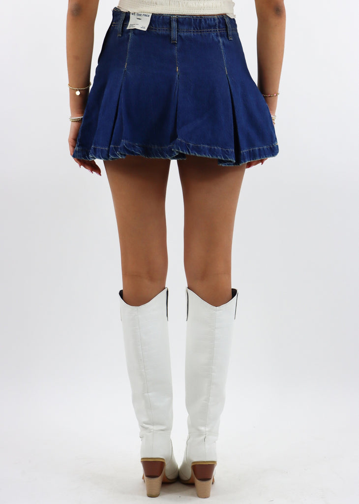 Free People Madison Ave Denim Mini Skirt ★ Dark Wash