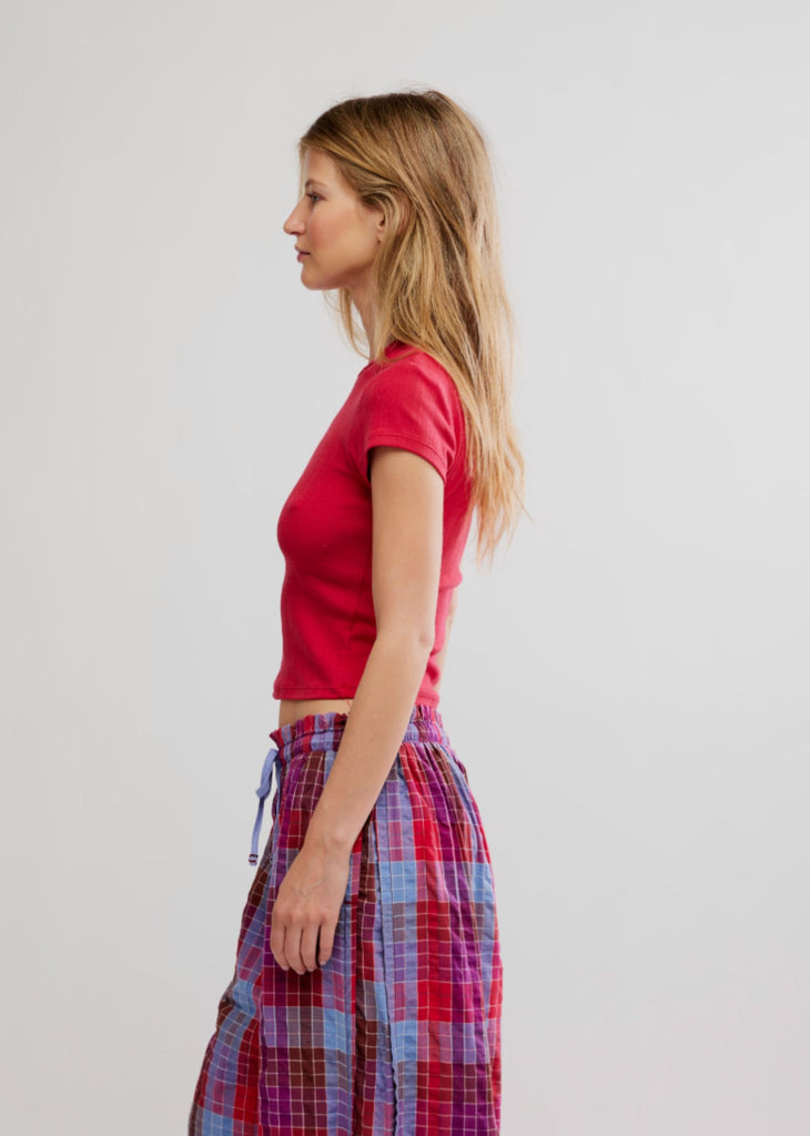 Free People Wait A Minute Baby Tee ★ Red