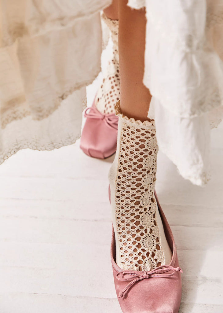 Free People Rubies Crochet Socks ★ Ivory