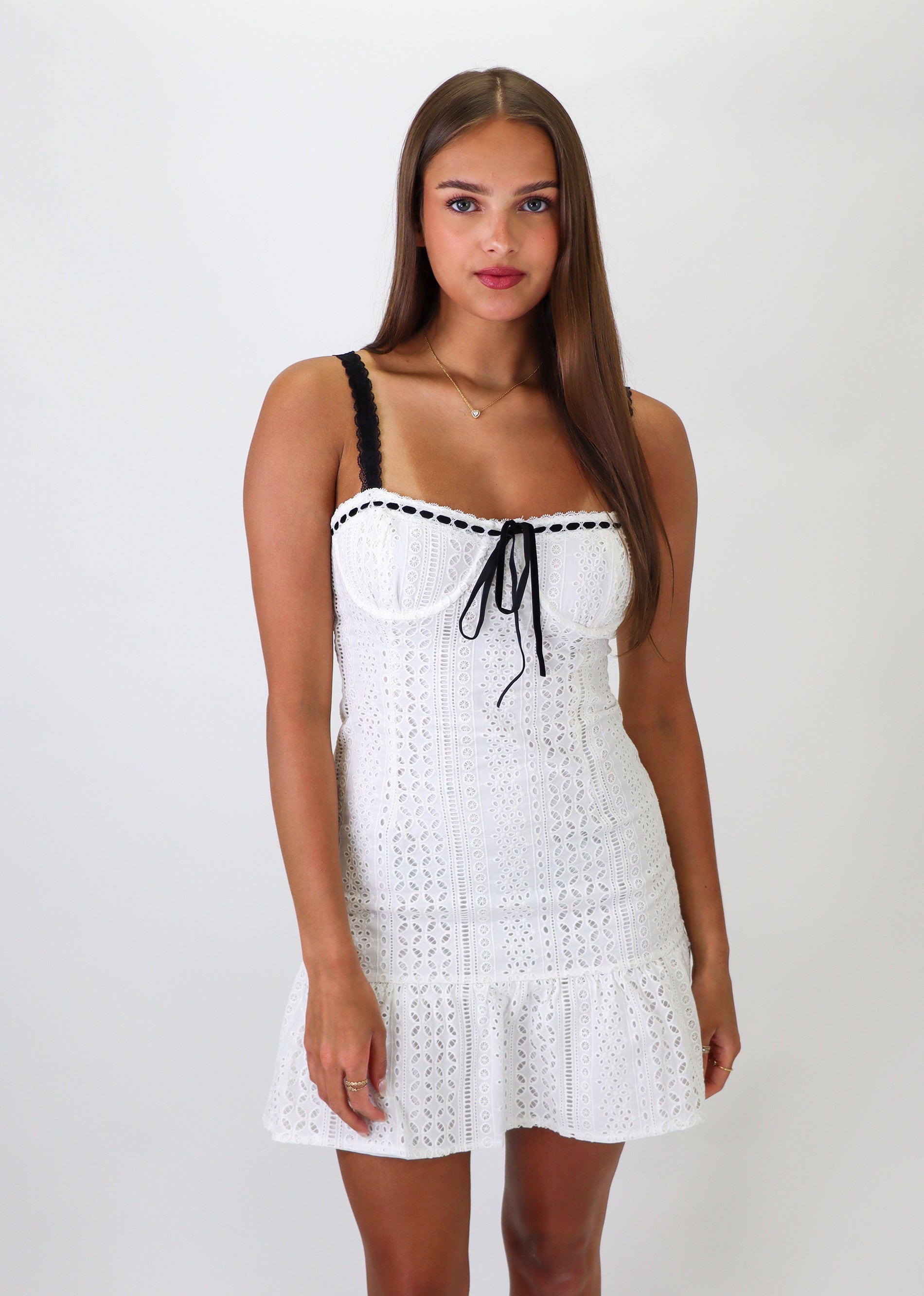 Picnic Date Mini Dress White Large Picnic Date Mini Dress White Large