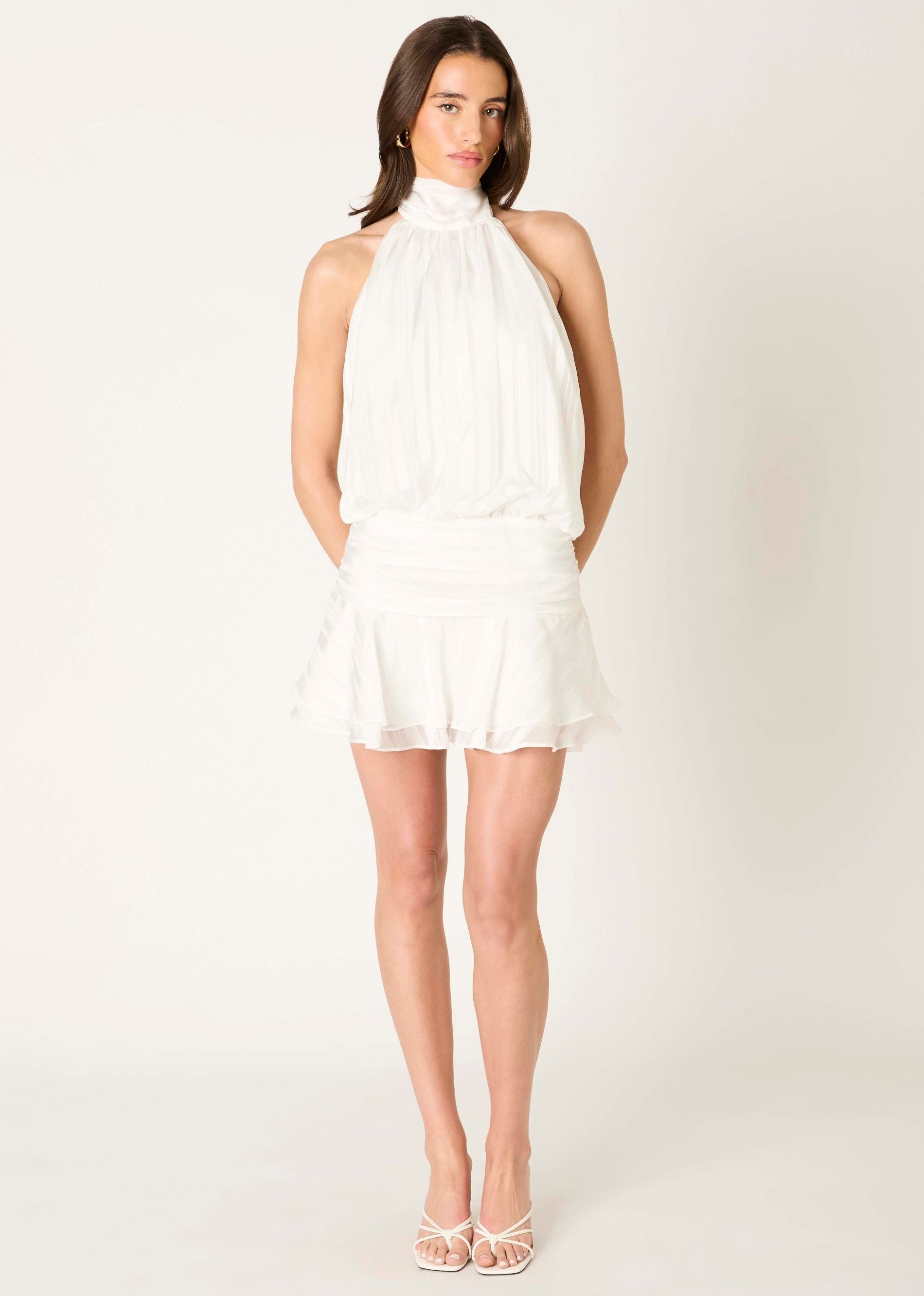 Ivory Muse Halter Mini Dress White Rock N Rags Ivory Muse Halter Mini Dress White Rock N Rags