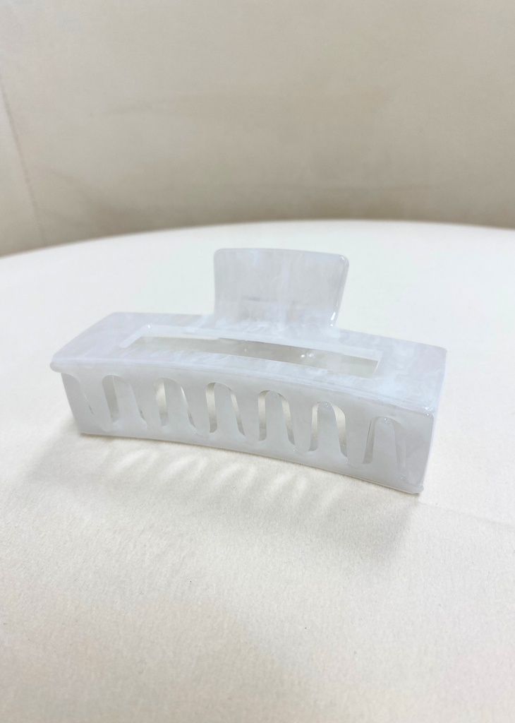 white large acrylic rectangular claw clip women's fashion hair accessories
