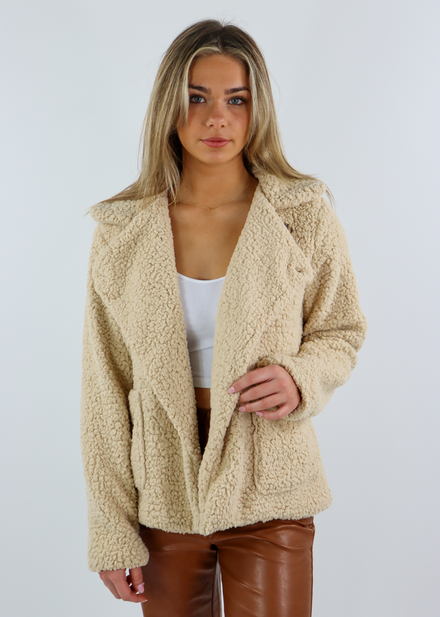 Fuzzy tan jacket discount