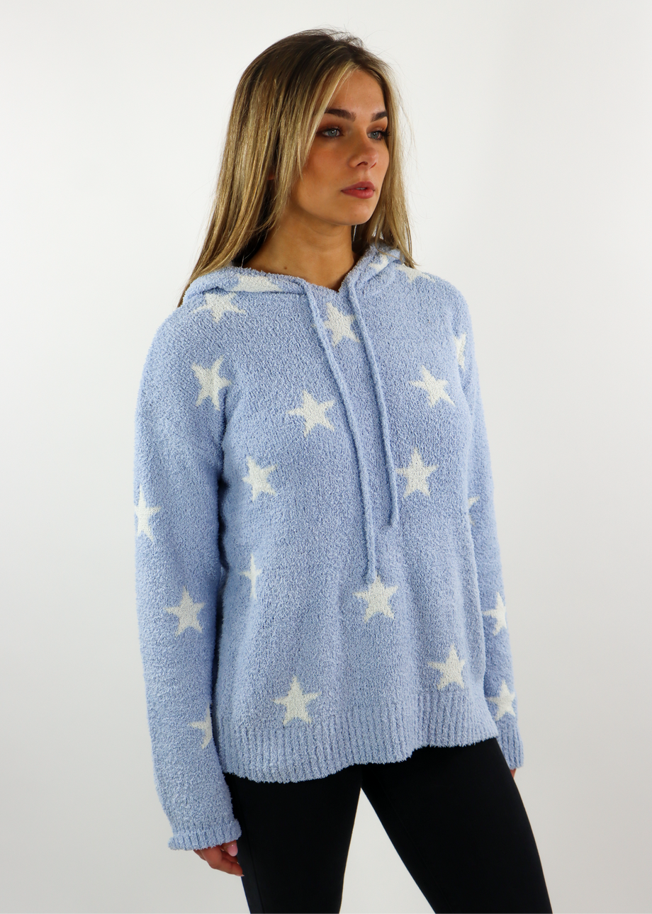 Blue hoodie deals with white stars