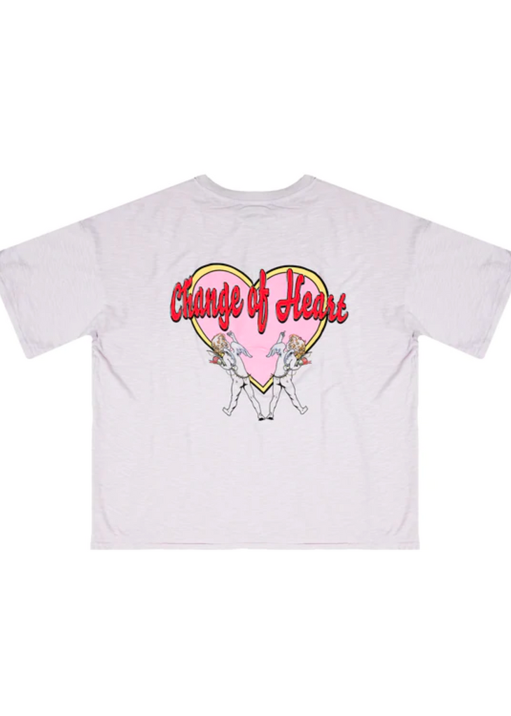 boys lie change of heart lavender boyfriend oversized t-shirt cherub logo heart graphic