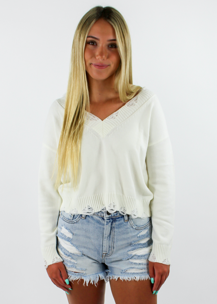 The Sweet Life Sweater ★ Ivory - Rock N Rags