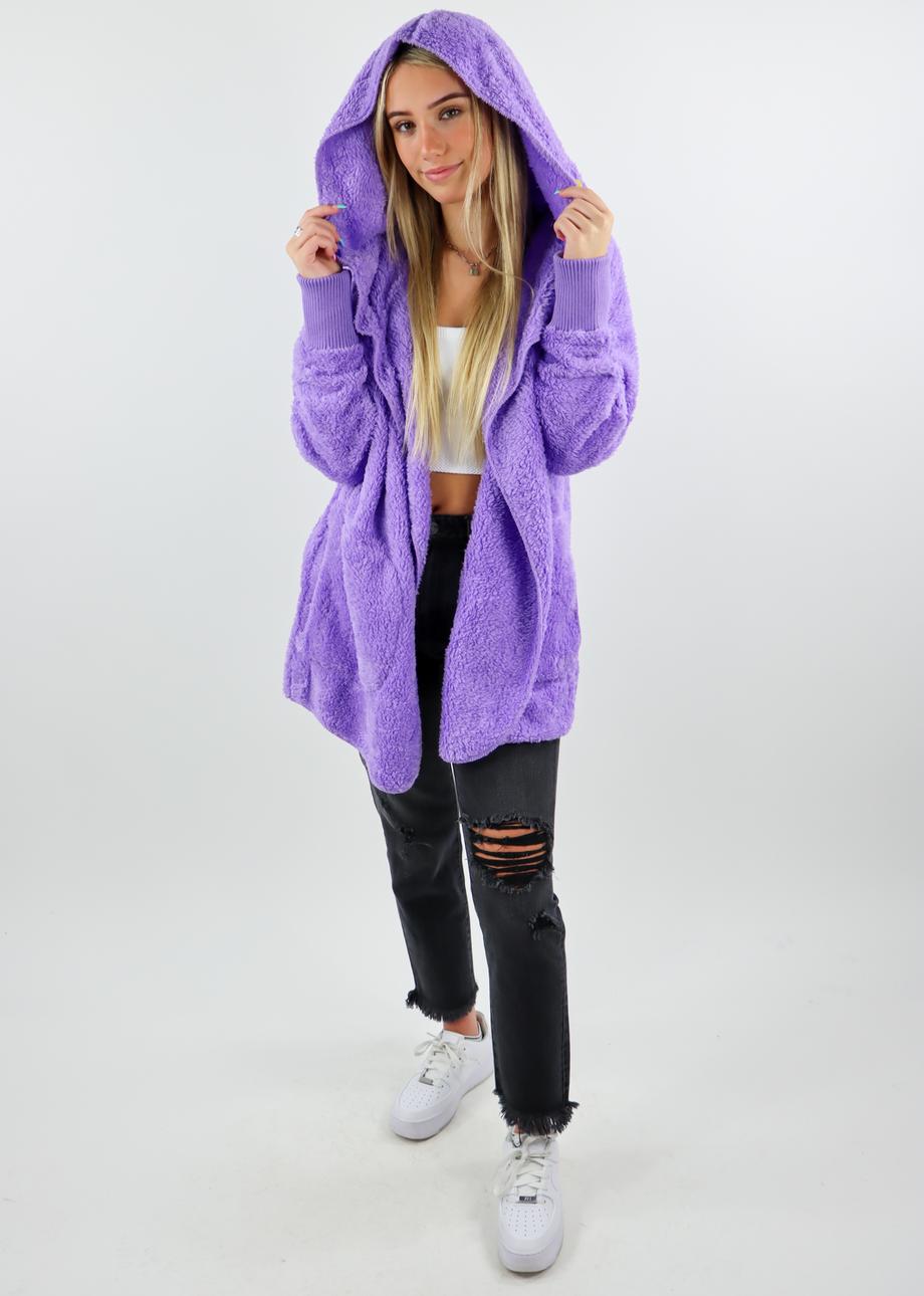 Purple fuzzy jacket best sale