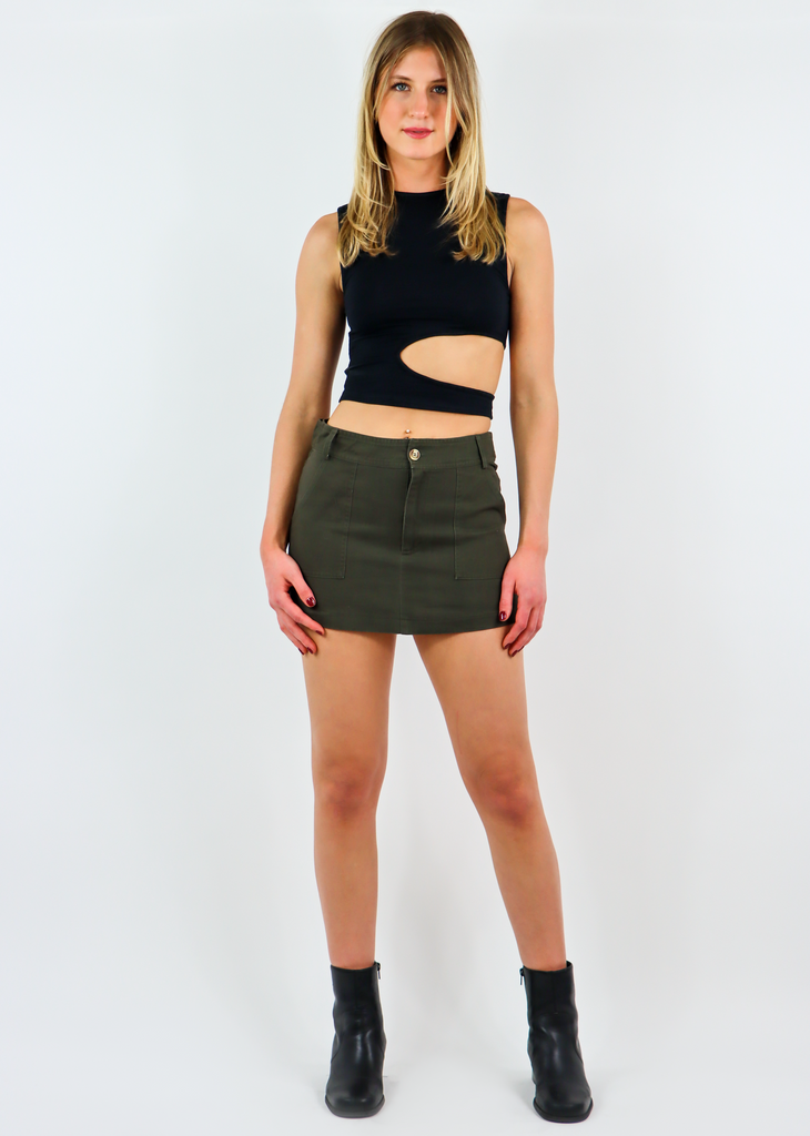 Hours In Silence Skirt ★ Army Green
