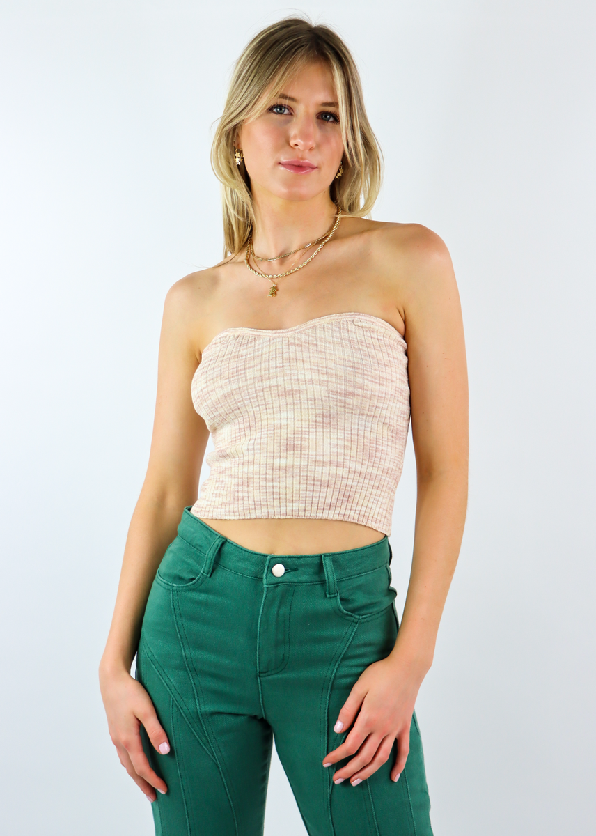 Heart On Ice Tube Top ★ Cream & Pink – Rock N Rags