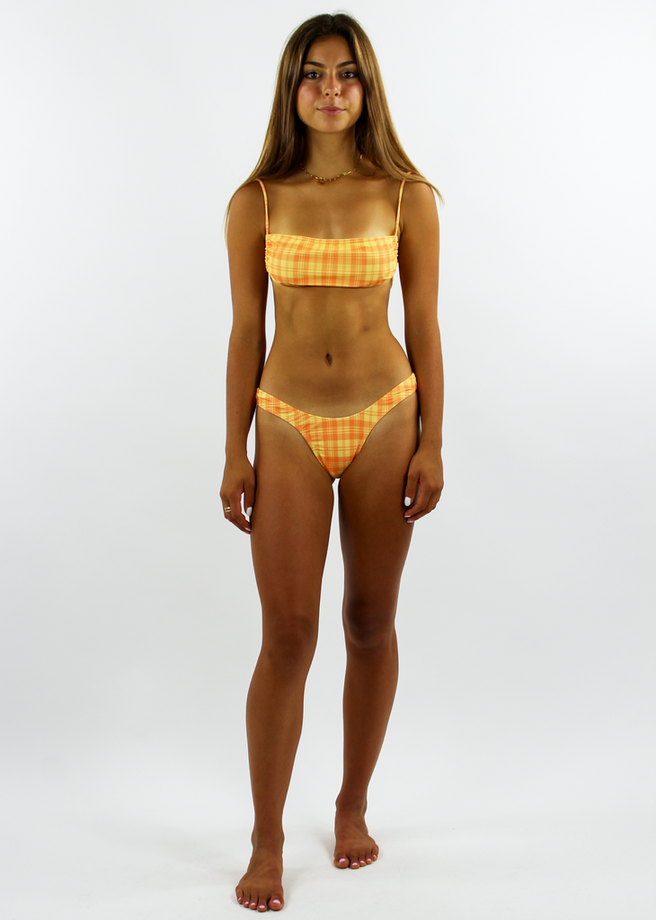 Plaid Girl Bikini Bottom ⭑ Orange and Yellow