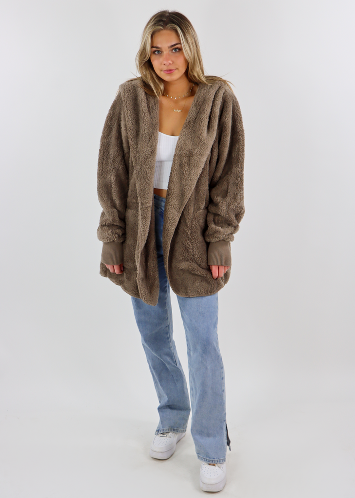 Fuzzy Jacket ★ Ashy Brown