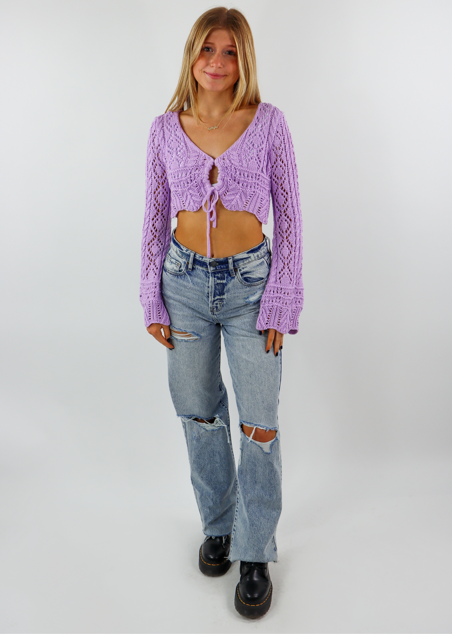 Lavender 2025 cropped cardigan