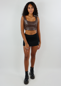 We Got That Cool Leather Corset Tank ★ Brown