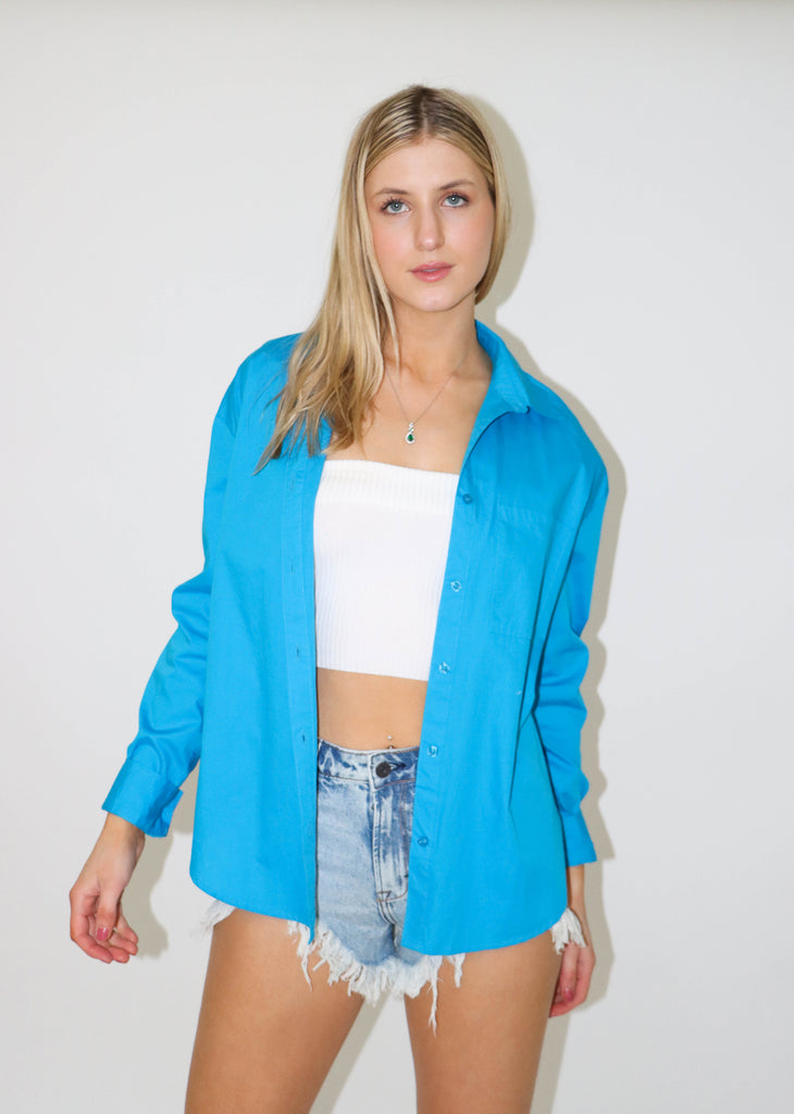 One Of Us Long Sleeve Top ★ Neon Blue