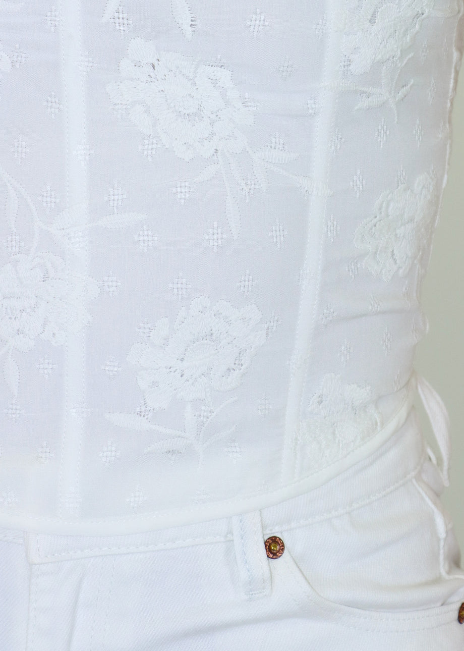 💻 DAINTY DROP  small white bandeau corset – remass
