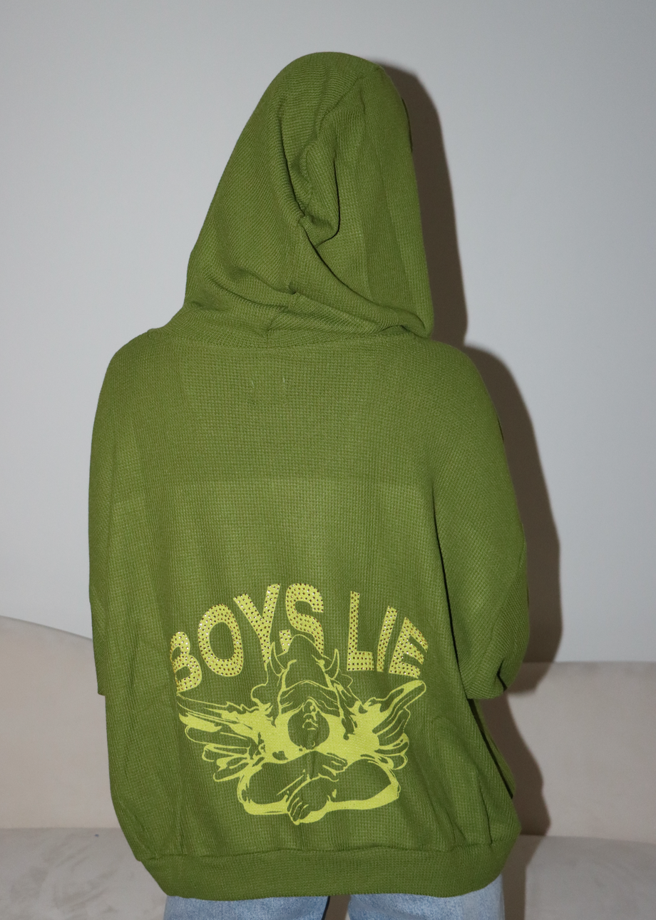 Boys lie green hoodie hotsell