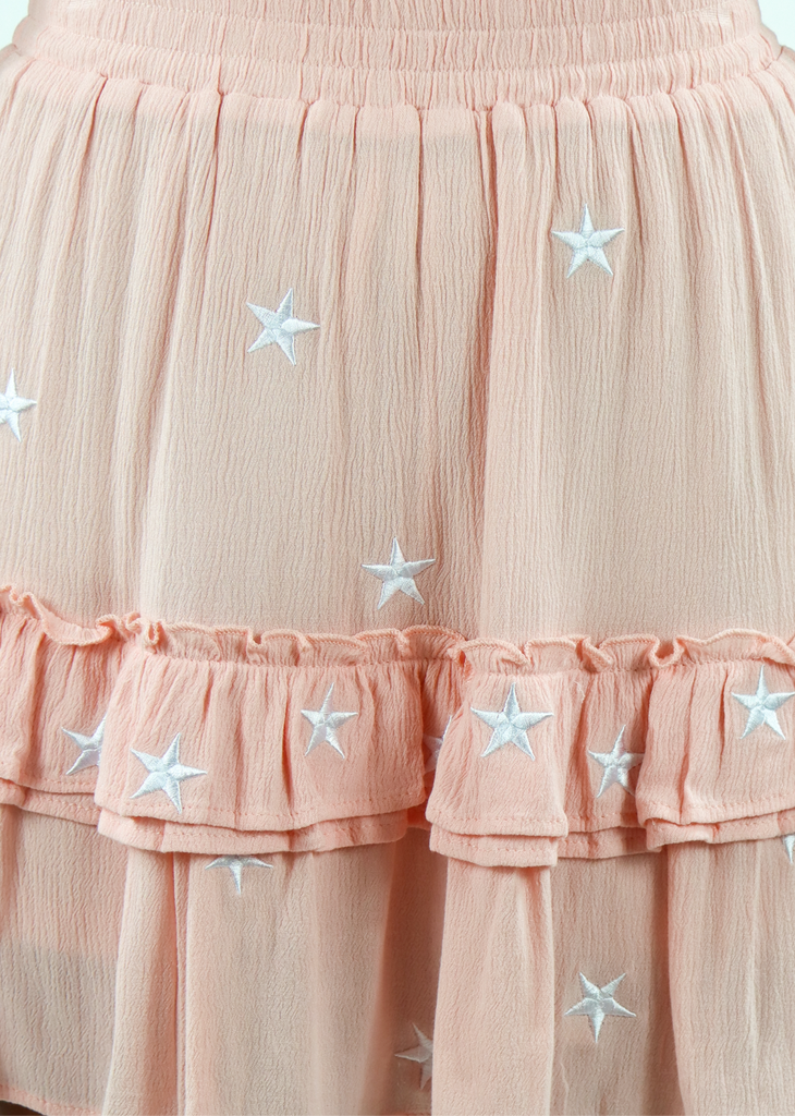 Dancing In The Moonlight Skirt ★ Pink With White Stars