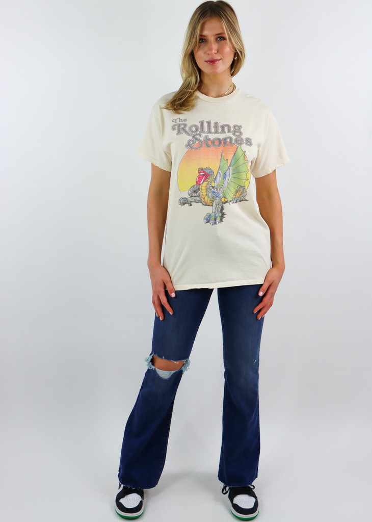 Rolling Stones Dragon Thrifted Graphic Tee ★ Off White