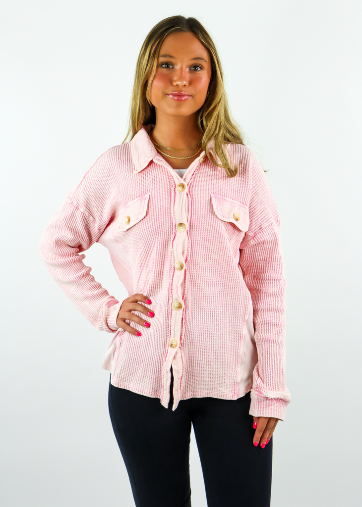 The Love Train Shacket ★ Pink