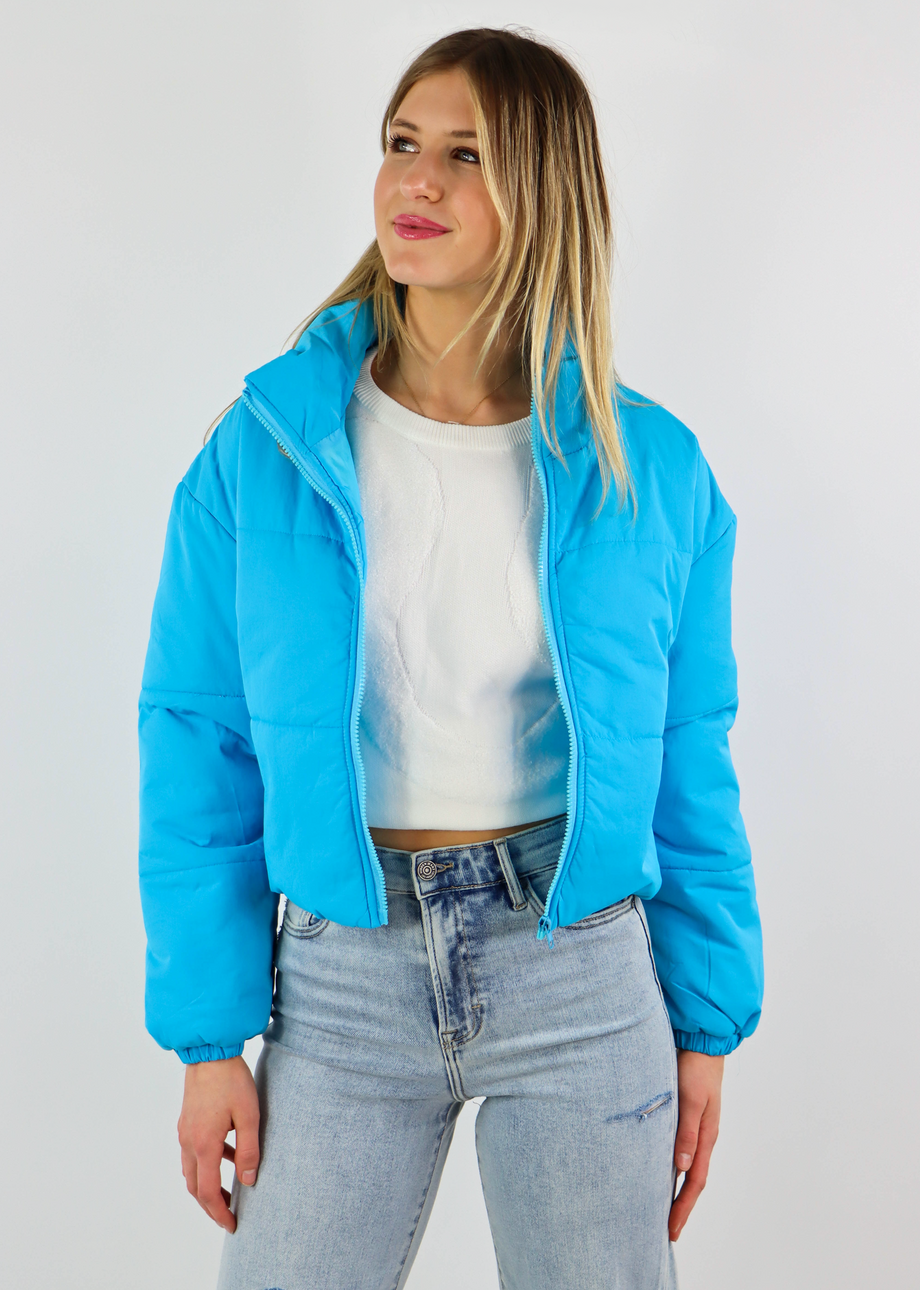 Raindrops Puffer Jacket Neon Blue Rock N Rags