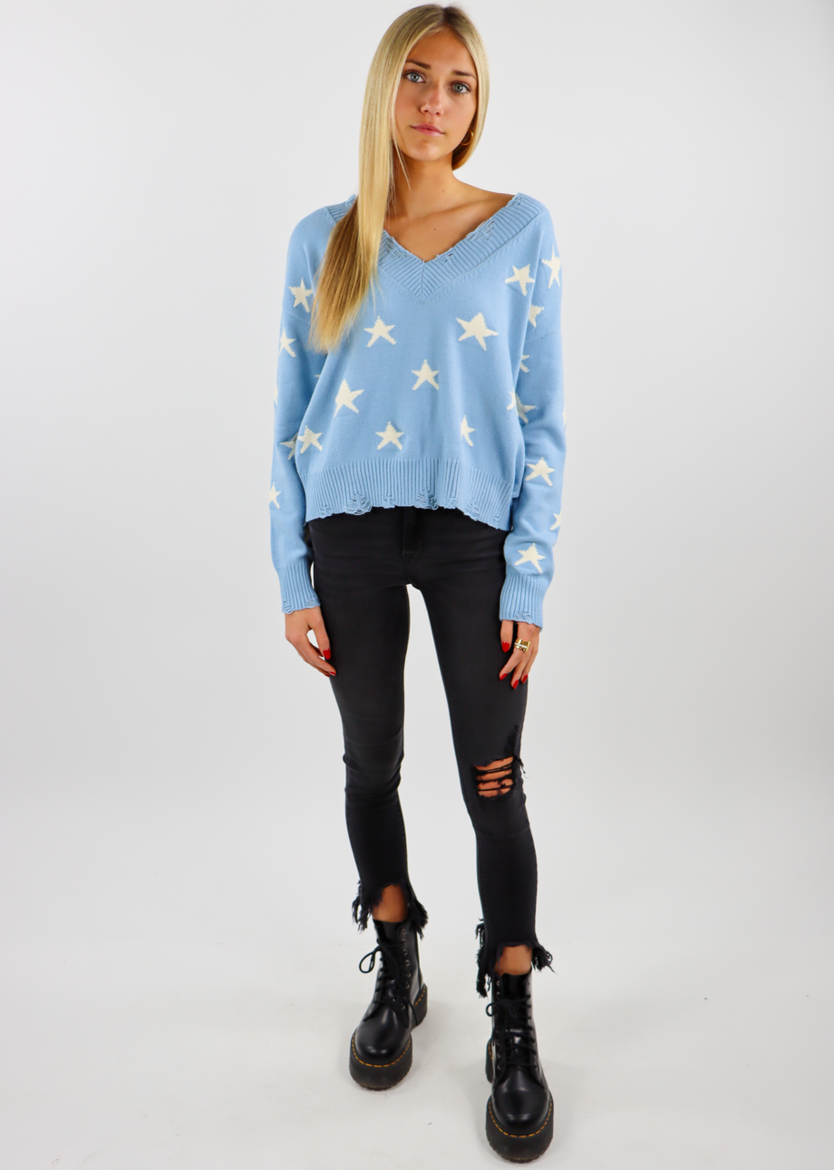 Blue jumper sale with white stars