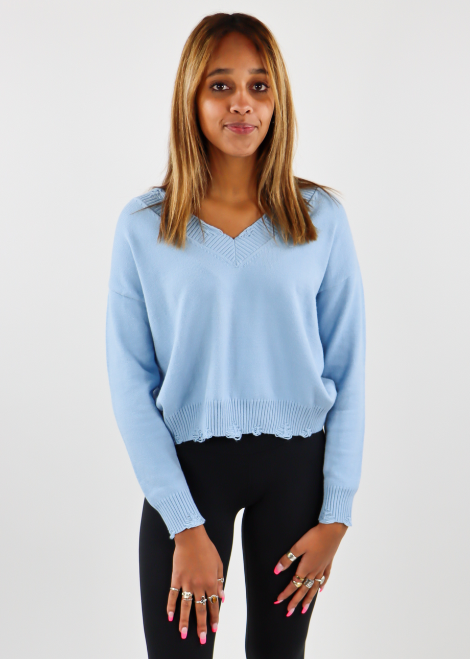 The Sweet Life Sweater Baby Blue Rock N Rags