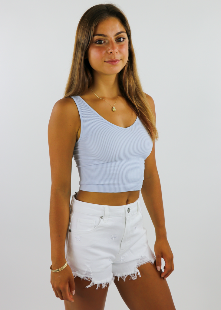 Take The Plunge Full Length Top ★ Heather Blue - Rock N Rags