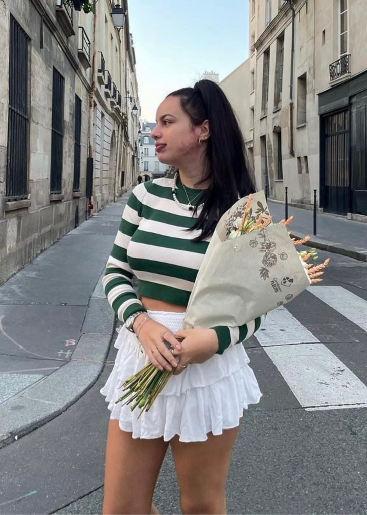 Gray and green skirt hot sale