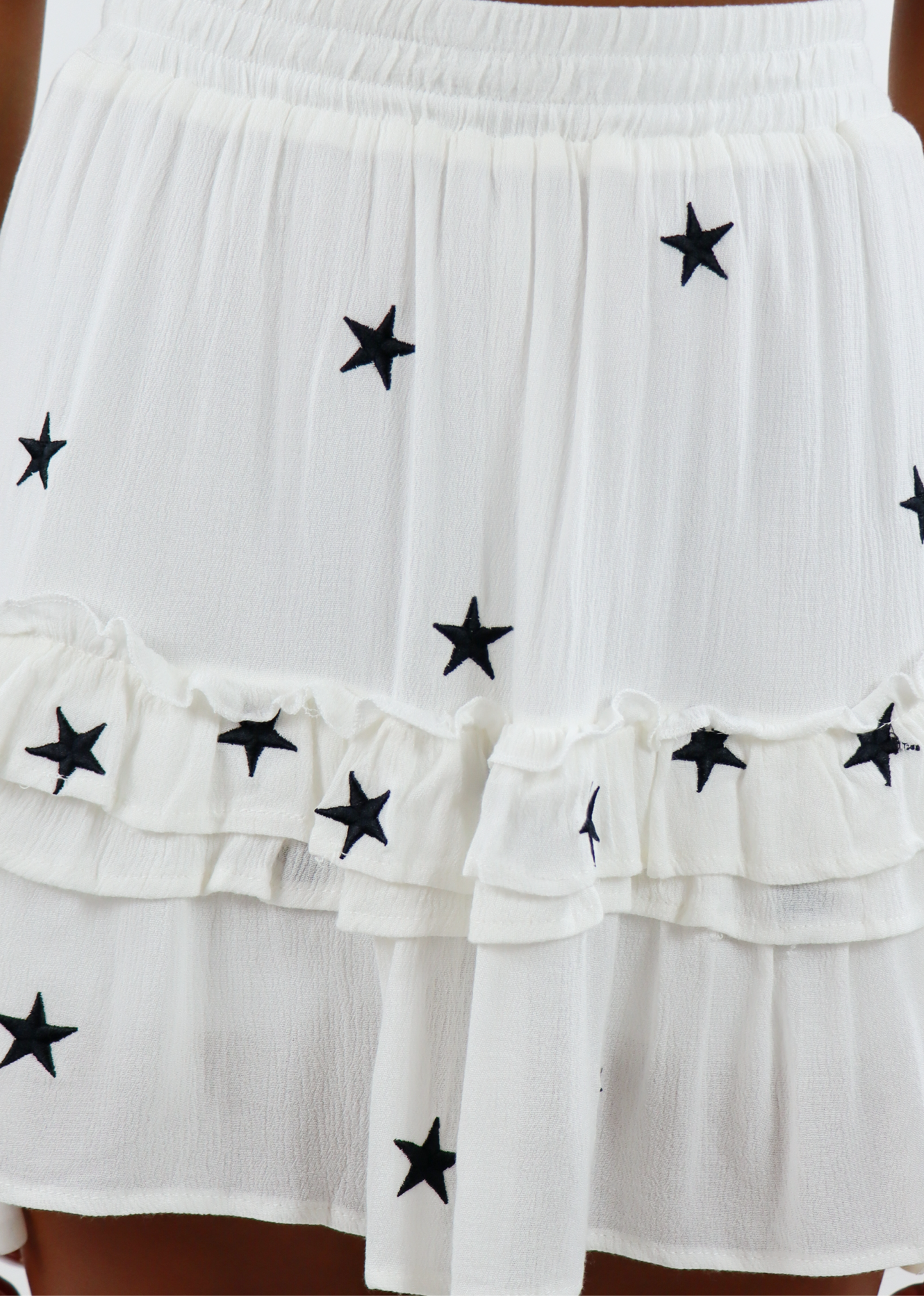 Dancing In The Moonlight Skirt White With Black Stars Rock N Rags