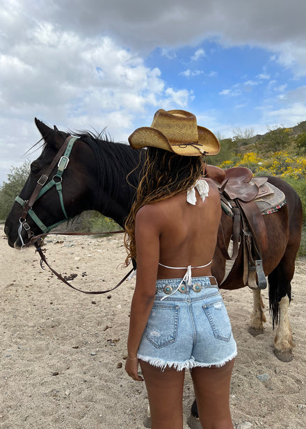 Meant To Be Halter Top ★ Light Wash